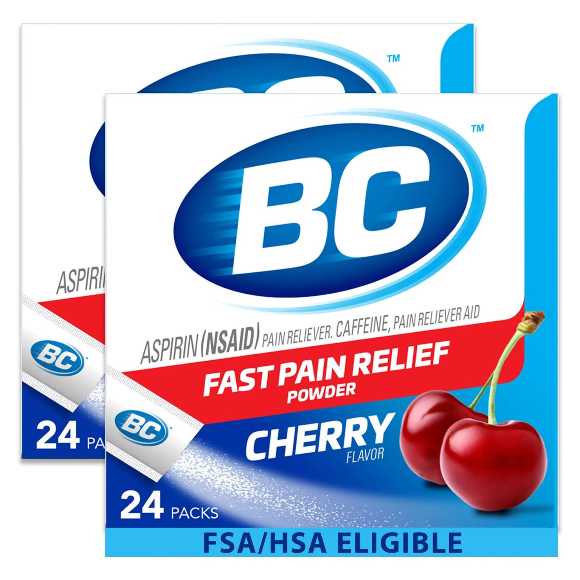 BC Powder Pain Reliever, Cherry Flavor Aspirin Dissolve Packs, 24 Count Powder Packets (2 Pack) BCBuy Supplements Australia