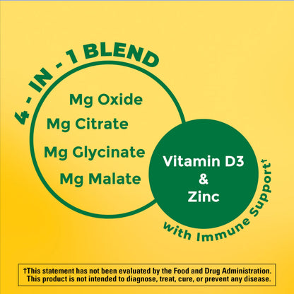 Nature Made Magnesium Complex Supplement with Vitamin D & Zinc for Immune Support, Magnesium Glycinate, Malate, Citrate & Oxide for Muscle, Nerve, Heart & Bone Support, 60 Capsules, 30 Day Supply Nature MadeBuy Supplements Australia