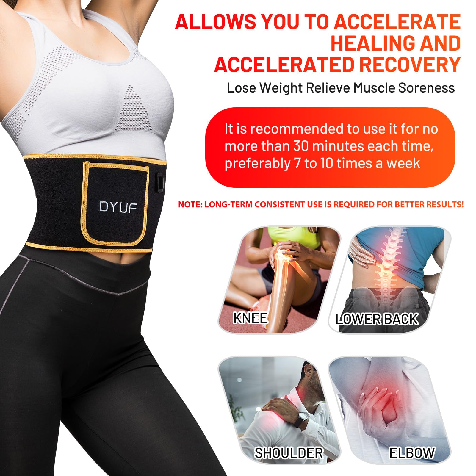 Red Light Therapy Belt DYUF Infrared Light Therapy : Muscle Recovery, Pain Relief, and Healing Device DYUFBuy Supplements Australia