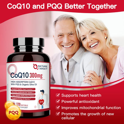 NATURE TARGET CoQ10-300mg-Softgels + PQQ with Organic-Olive-Oil - High Absorption NATURE TARGETBuy Supplements Australia