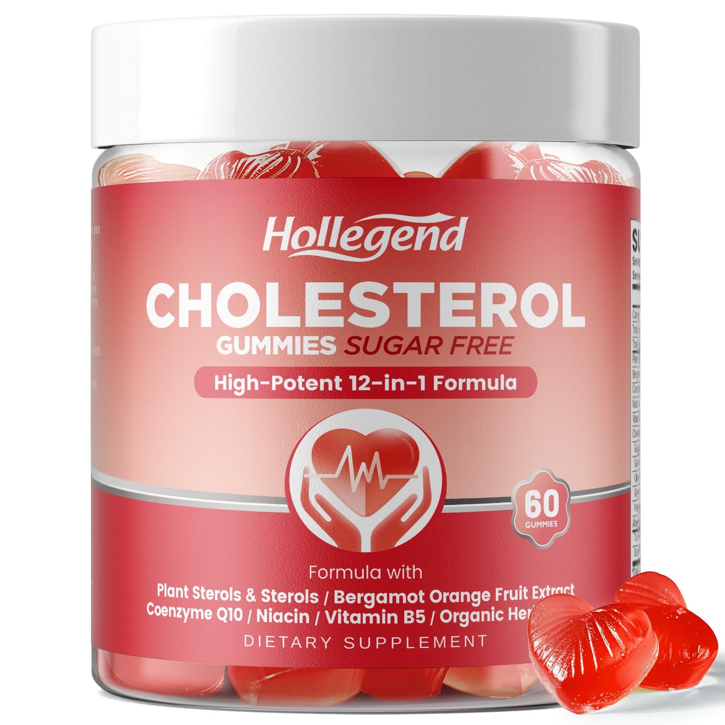 HOLLEGEND Cholesterol Supplements Gummies Sugar Free, 1500mg Plant Sterols for Cholesterol Health, Plus Citrus Bergamot, CoQ10 & Vitamins for Heart Health, Vegan, Mixed Berry Flavor, 60 Chewables HOLLEGENDBuy Supplements Australia