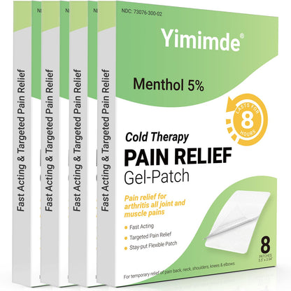 yimimde Menthol 5% Pain Relief Patches - 32 Count Maximum Strength Pain Relief Patches for Back Pain, Joint & Muscle Soreness - Fast Acting, Long-Lasting yimimdeBuy Supplements Australia