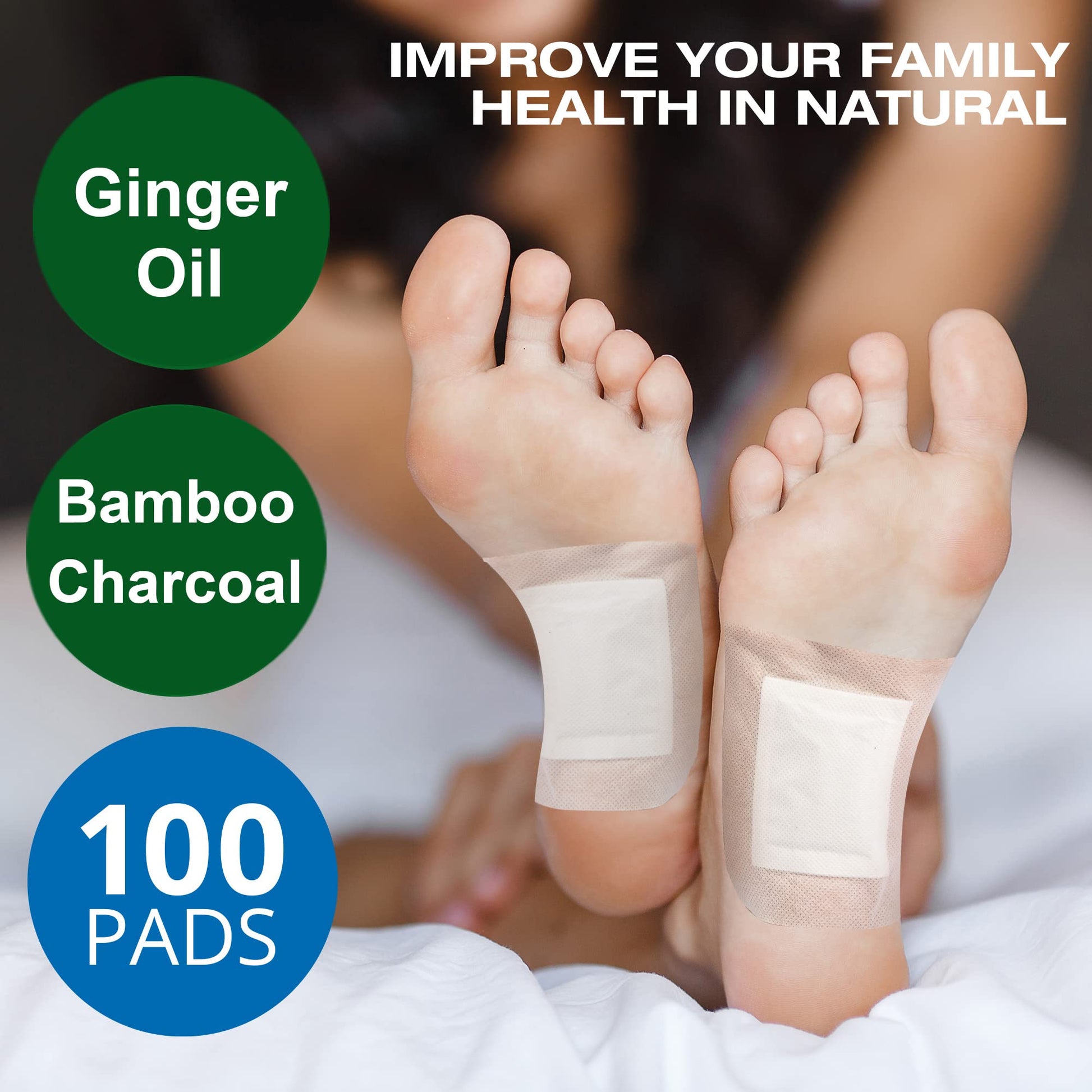 AOSORW 100 Pack Foot Pads, Ginger Oil Bamboo Charcoal Foot Pads, Foot Care Patch AOSORWBuy Supplements Australia