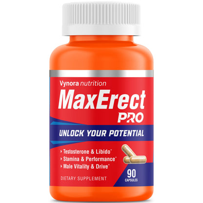Max Erect PRO Male Enhancing Supplement Pills - Helps Promote Fast Acting Blood Flow for Men - Support Libido, Drive, Size, Performance, Growth, Testosterone, Energy, Stamina, Confidence - 30 Servings Vynora NutritionBuy Supplements Australia