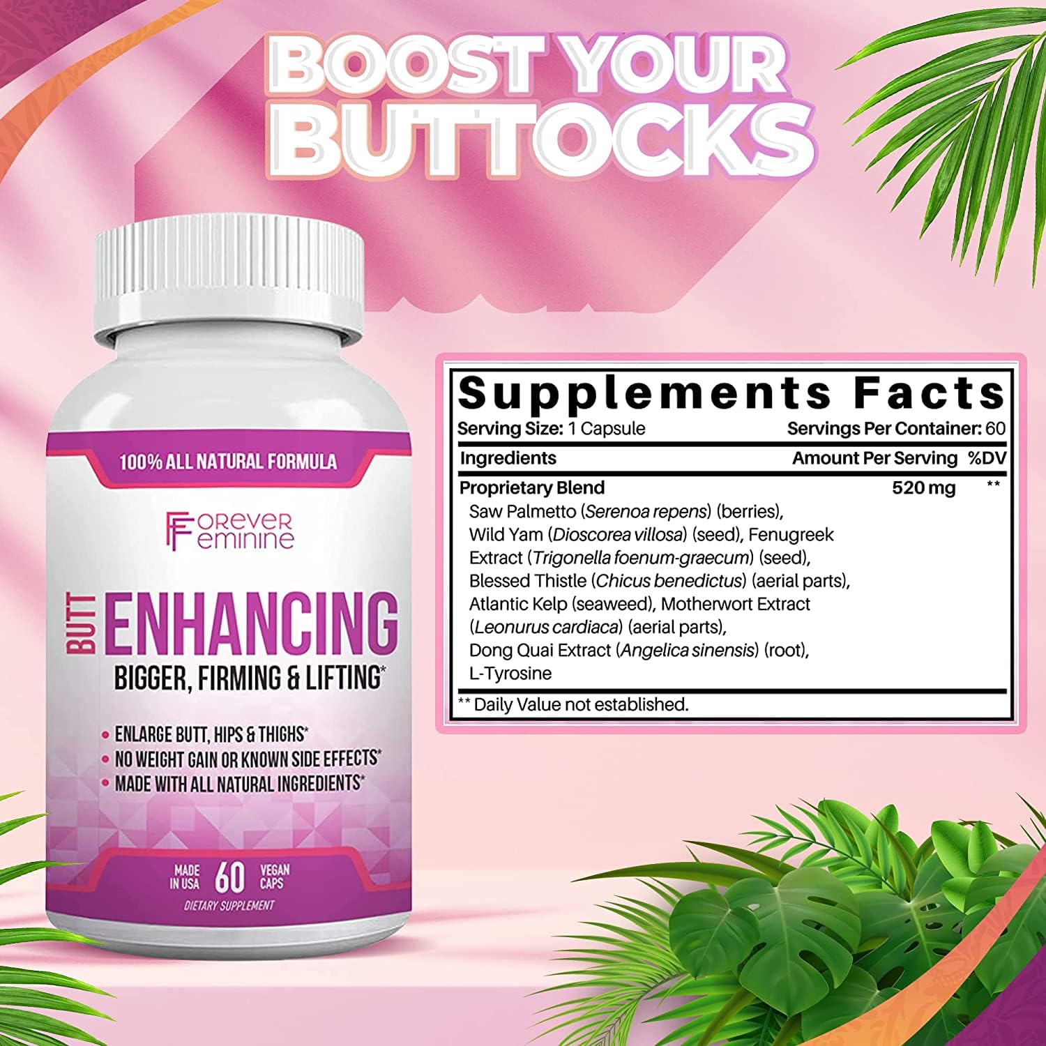 Forever Feminine Premium Butt Enhancement Pills - Booty Enlargement Pills - Shape Forever FeminineBuy Supplements Australia