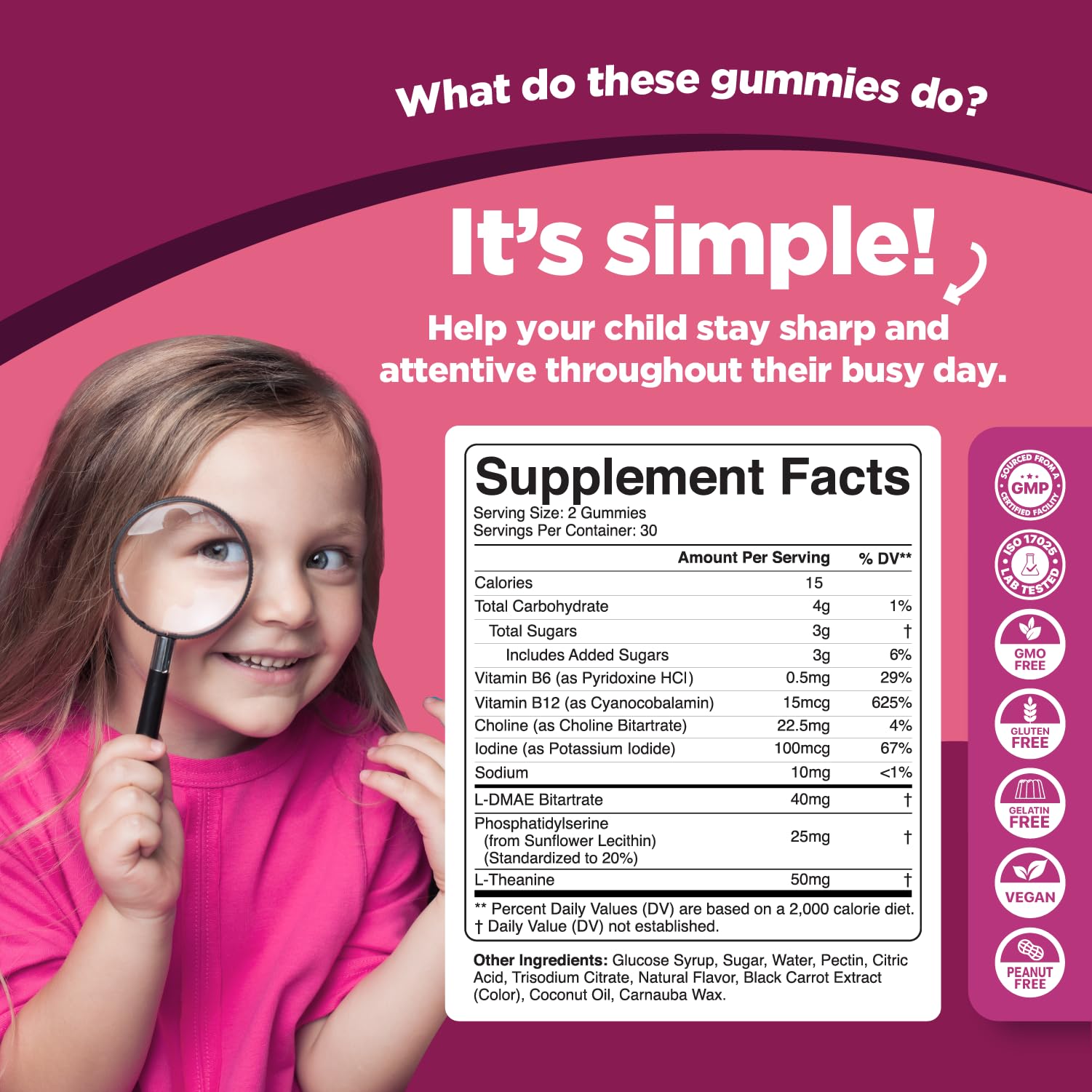 Phytoral Vegan Kids Focus Gummies - Potent Chewable Brain Support for Children - Enhances Concentration & Memory - Calming Supplements & Focus Gummies for Kids - Non-GMO & Gluten-Free - 60 Count PhytoralBuy Supplements Australia