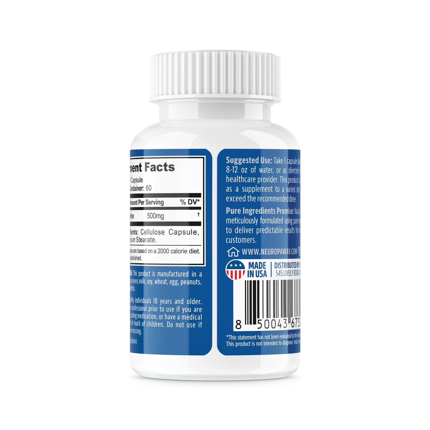 NeuropAWAY Elements Acetyl L-Carnitine 500mg 60ct Acid Resistant Capsules (60 500mg NeuropAWAYBuy Supplements Australia