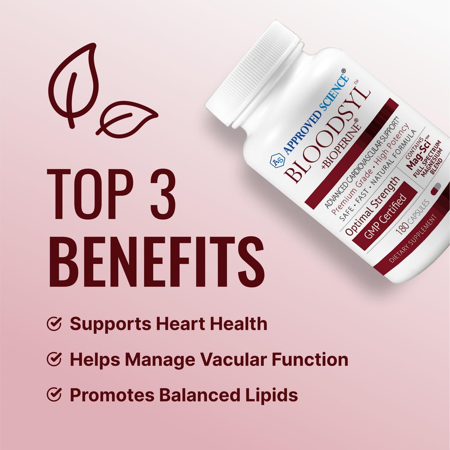 Approved Science Bloodsyl - Supports Blood Flow - Hawthorn Berry, Magnesium, BioPerine - Vegan - 180 Capsules - Pack of 1 Approved ScienceBuy Supplements Australia