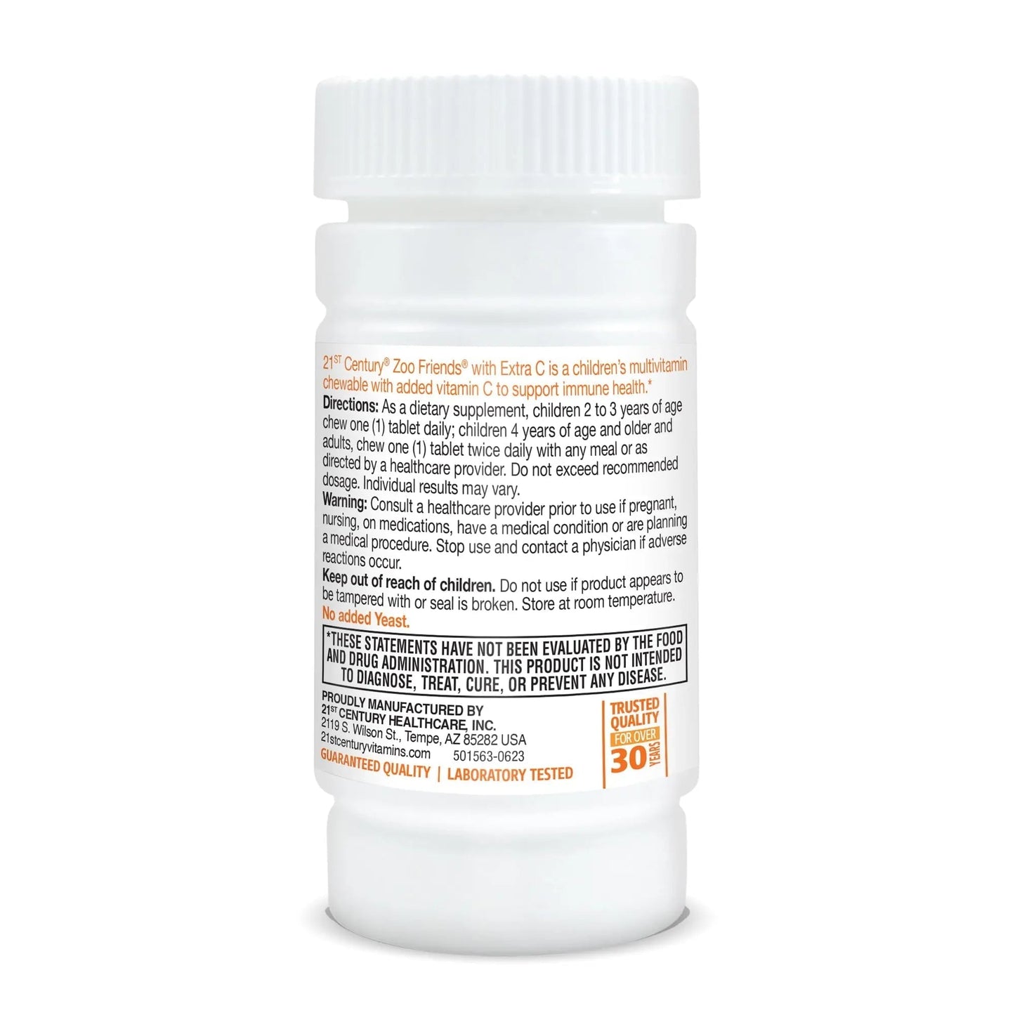 21st Century Zoo Friends with Extra C Chewable Tablets, 60 Count 21st Century