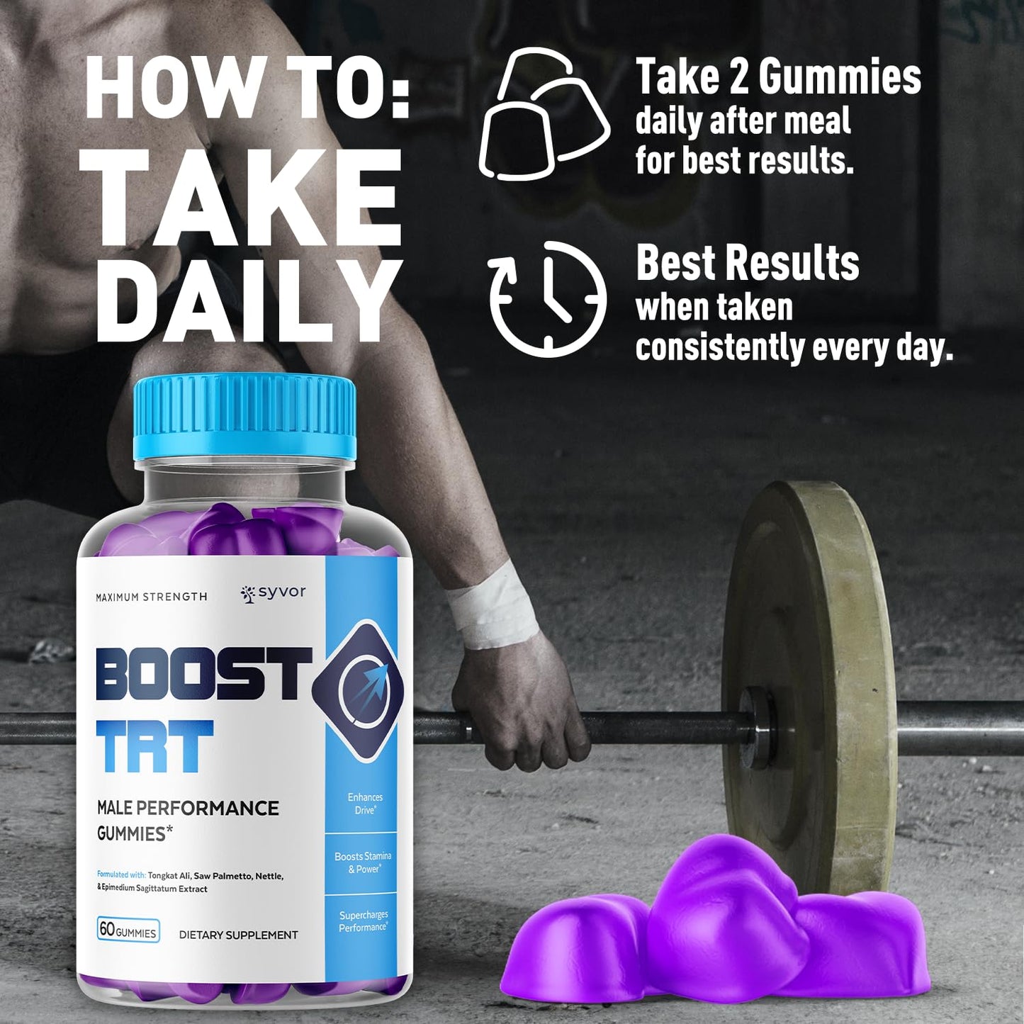 Boost TRT Gummies for Men, Official Boost TRT Male Performance Gummys with Natural Ingredients, Advanced BoostTRT Men's Gummy Supplement with Maximum Strength Premium Vitamins (60 Gummies) SyvorBuy Supplements Australia