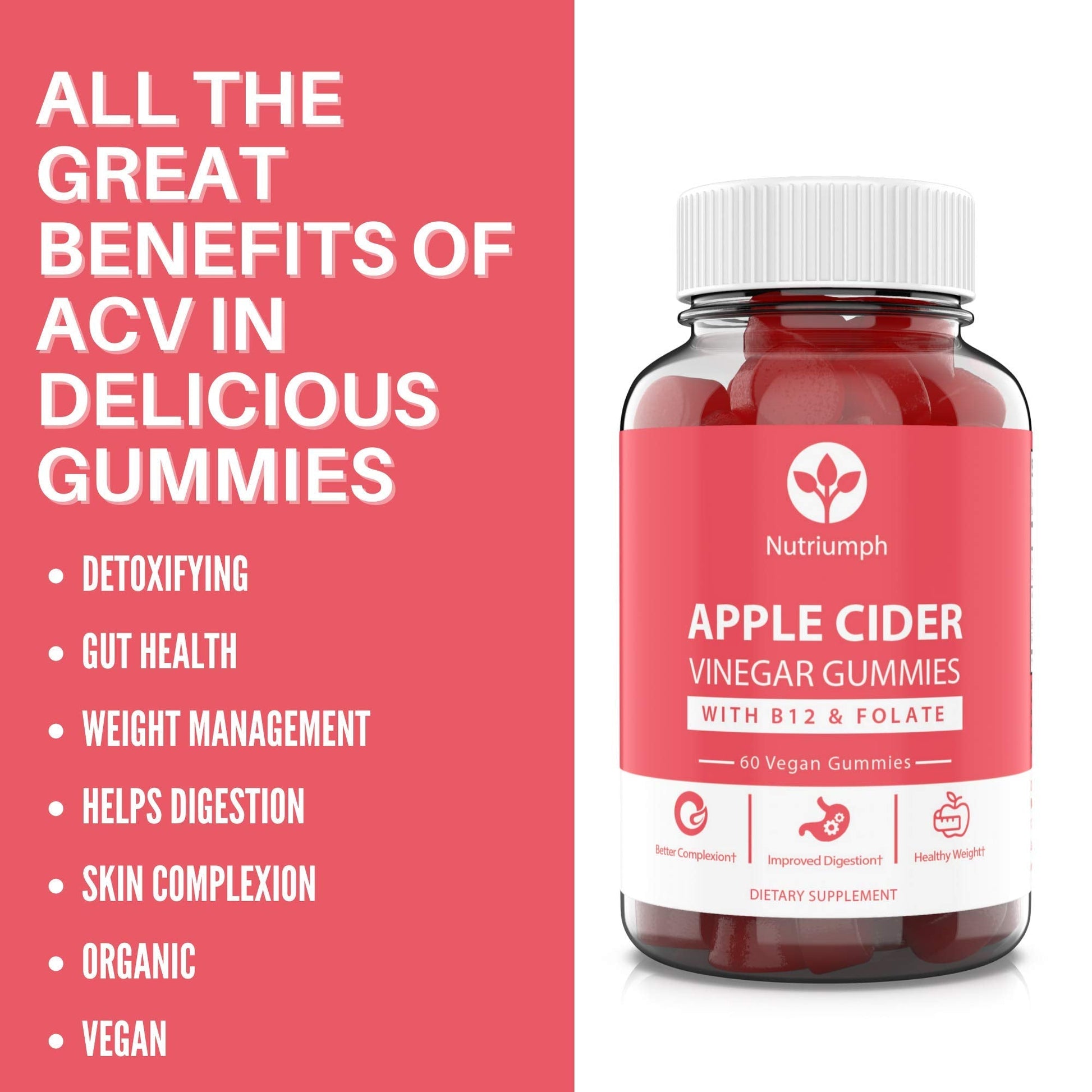 Nutriumph Apple Cider Vinegar Gummies with The Mother Vegan – Weight Loss, Detox NutriumphBuy Supplements Australia