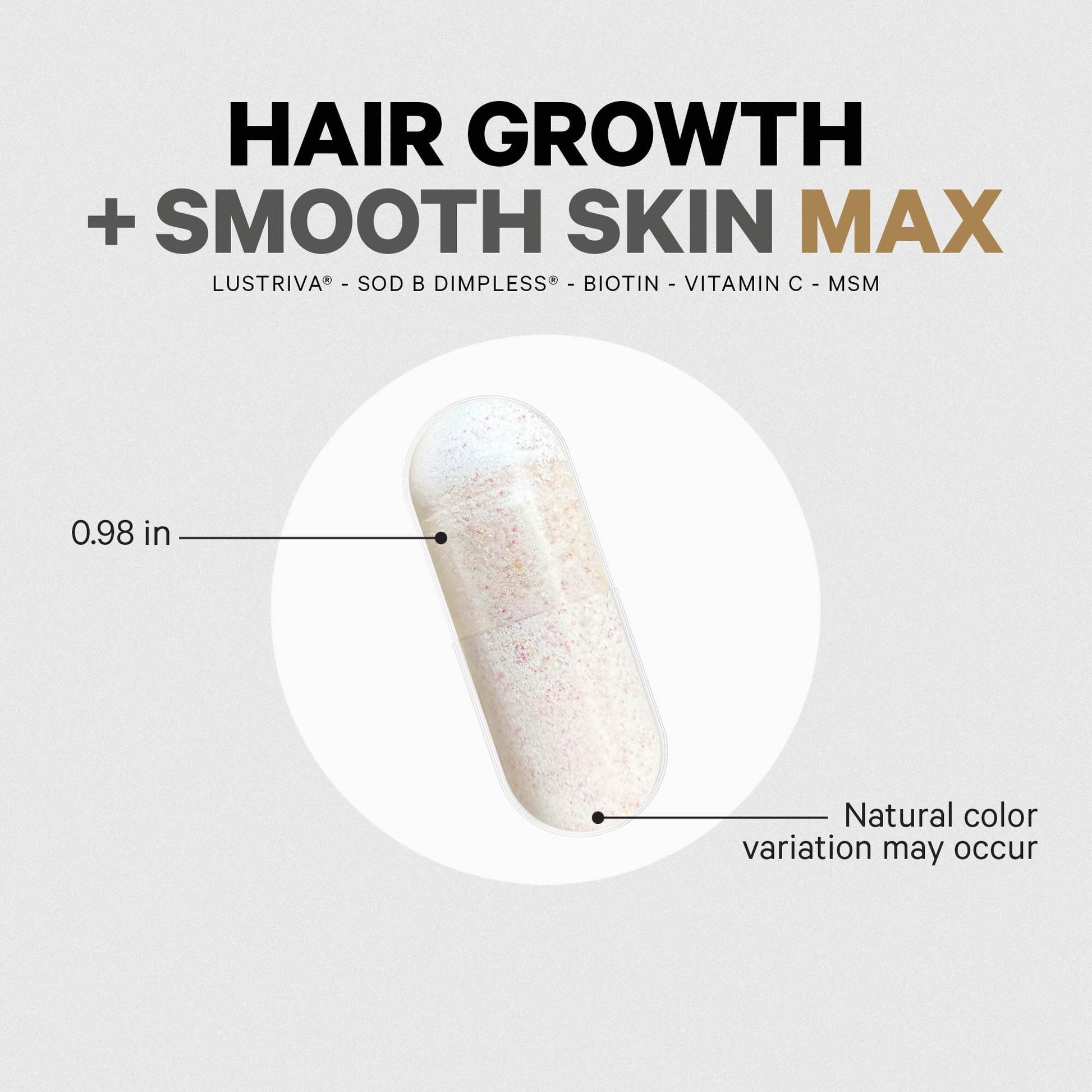 Codeage Hair Growth + Smooth Skin Max Vitamins Supplement - Patented Lustriva & SOD B Dimpless Superoxide Dismutase - Hair Growth Health Skin Cellulite Support - Biotin, Vitamin C, MSM - 30 Capsules CodeageBuy Supplements Australia