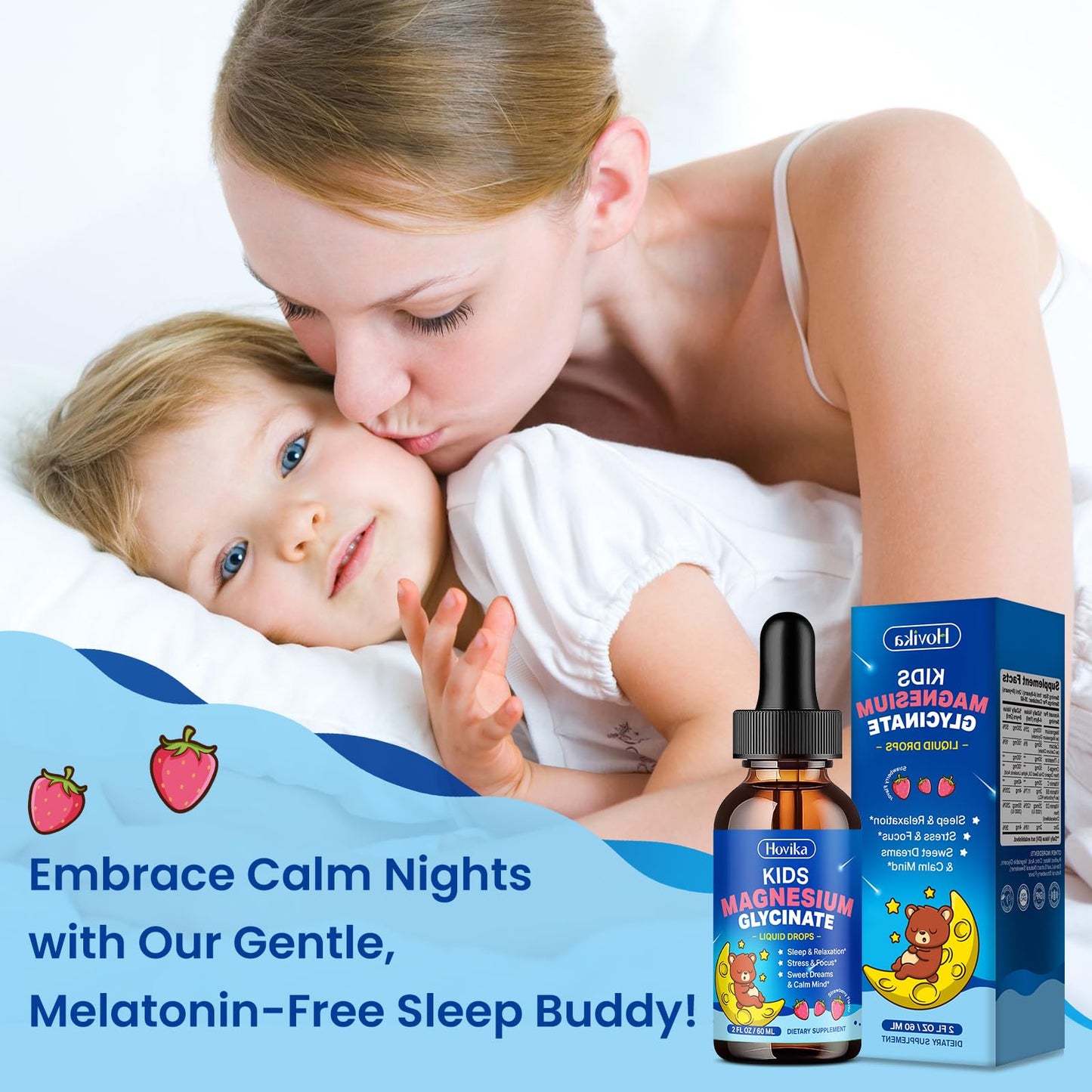 Magnesium Glycinate Liquid for Kids - with L-Theanine Omega-3, Vitamin B6, D3, Zinc - Kids Magnesium Drops for Sleep, Relaxation