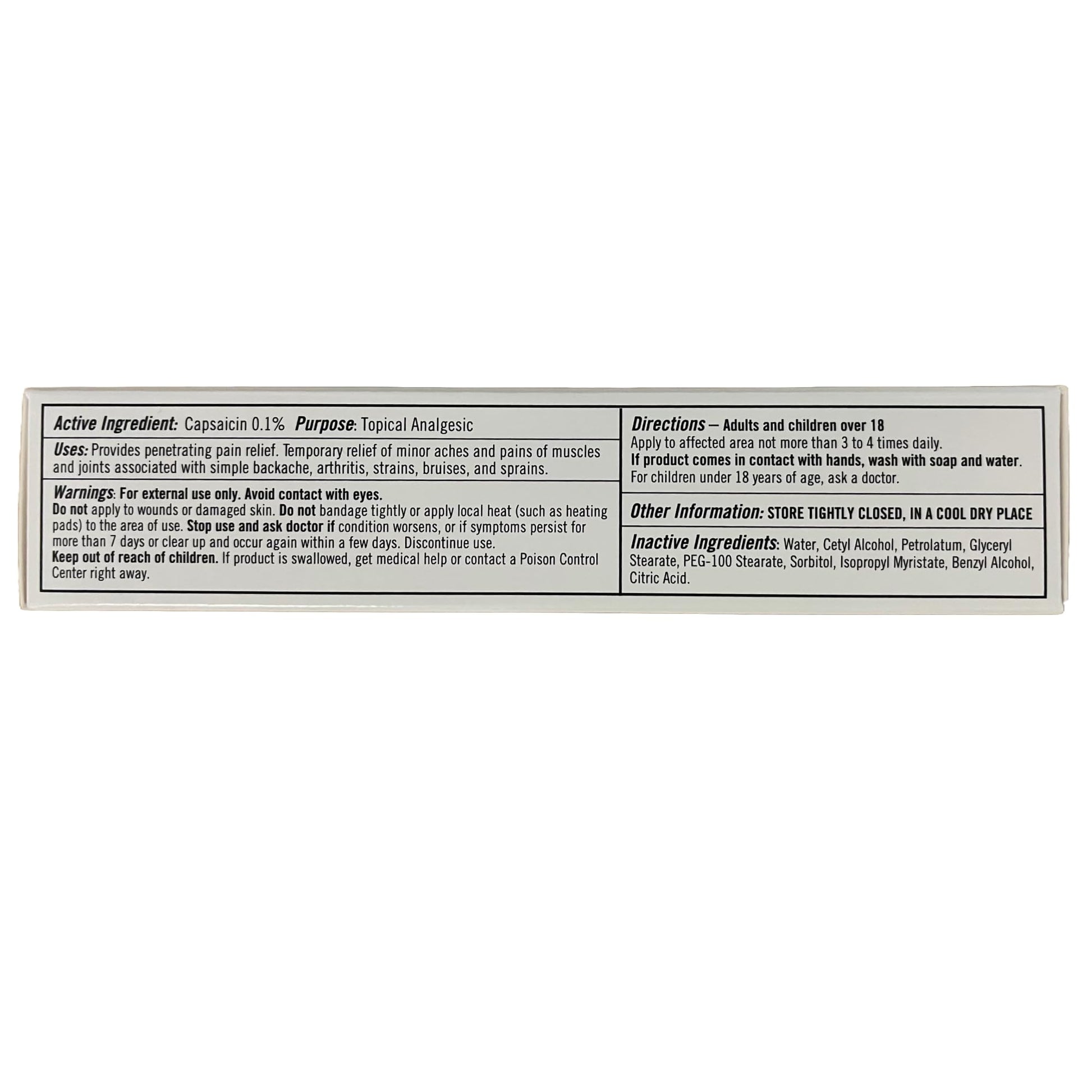 Capzix Cream for Pain Relief 2 OZ Capsaicin .1% High Potency/ Maximum Strength CAPZIX CREAMBuy Supplements Australia