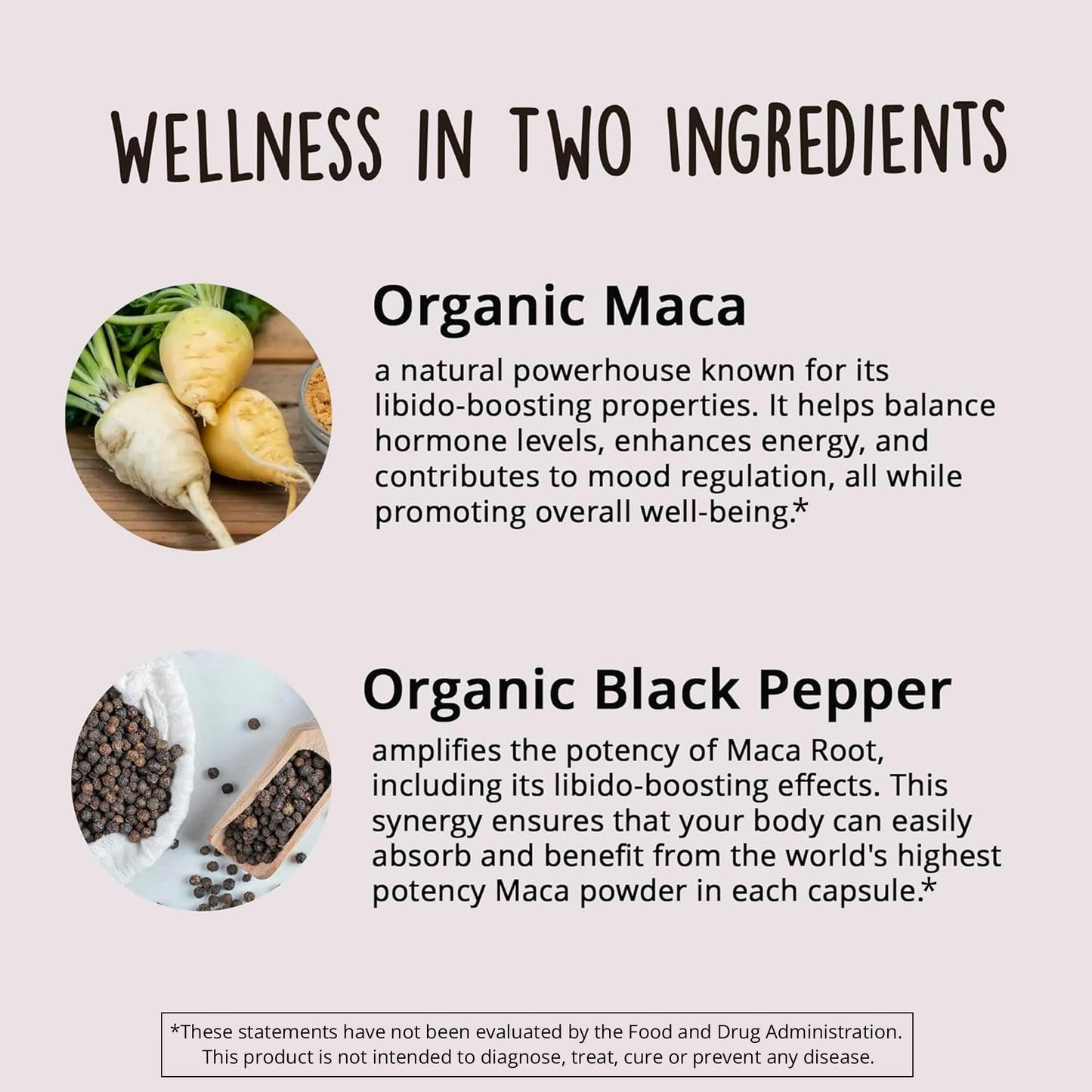 Organic Maca Root Capsules 1200 mg – Libido Booster for Women Fast Acting & Potent | Female Maca Supplement | Energy Pills from Peru | Includes Black Pepper for High Absorption | Vegan, 120 Ct Happy Healthy HippieBuy Supplements Australia