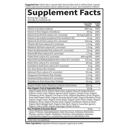 Garden of Life Vitamin Code Raw One for Men, Once Daily Multivitamin, 30 Capsules, One a Day Mens Vitamins Plus Fruit, Veggies & Probiotics Garden of LifeBuy Supplements Australia