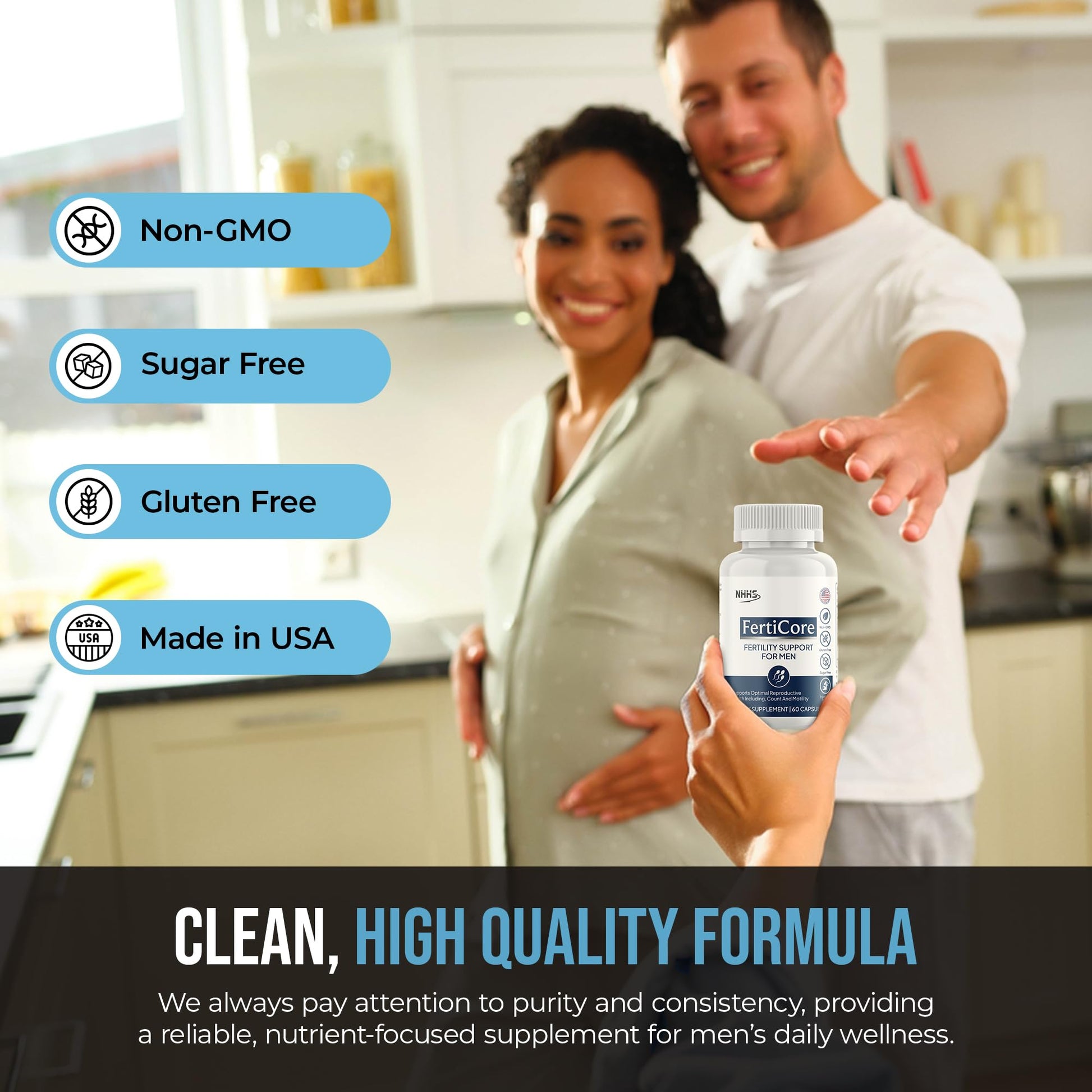 NHHS FertiCore – Men’s Fertility & Reproductive Wellness Supplement – Supports Sperm Health, Motility & Vitality – with Vitamins, Minerals, Amino Acids & Antioxidants – Made in USA, 60 Capsules NHHSBuy Supplements Australia
