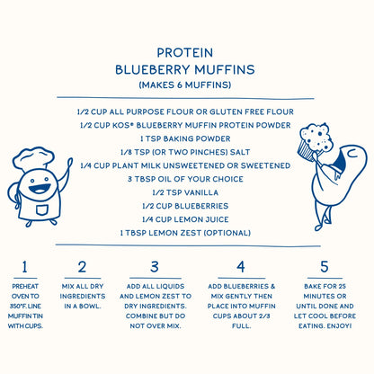 KOS Plant Based Protein Powder, Blueberry Muffin - Organic Pea Protein Superfood KOSBuy Supplements Australia