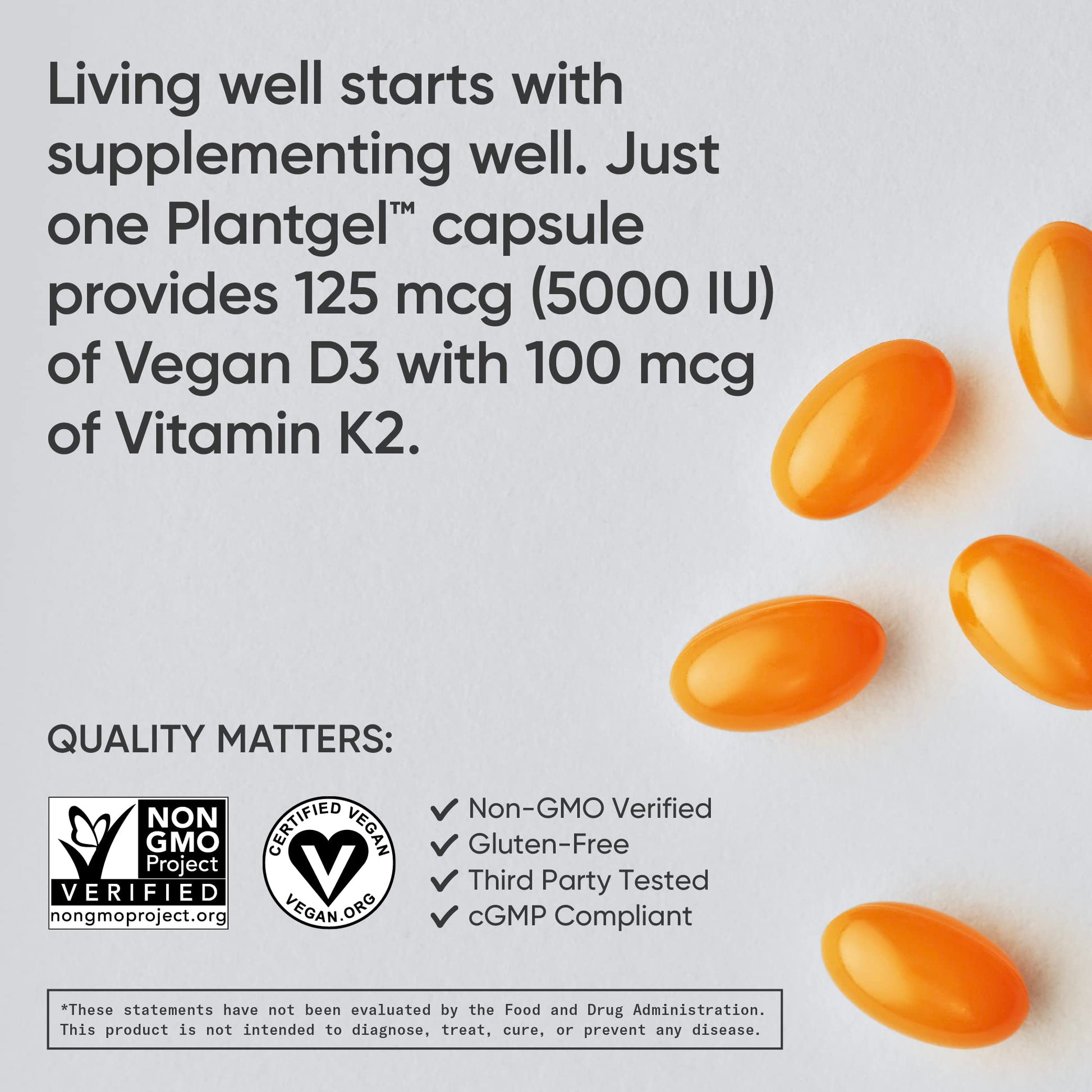 Sports Research Vegan Vitamin D3 + K2 Supplement with Organic Coconut Oil - 5000iu Sports ResearchBuy Supplements Australia