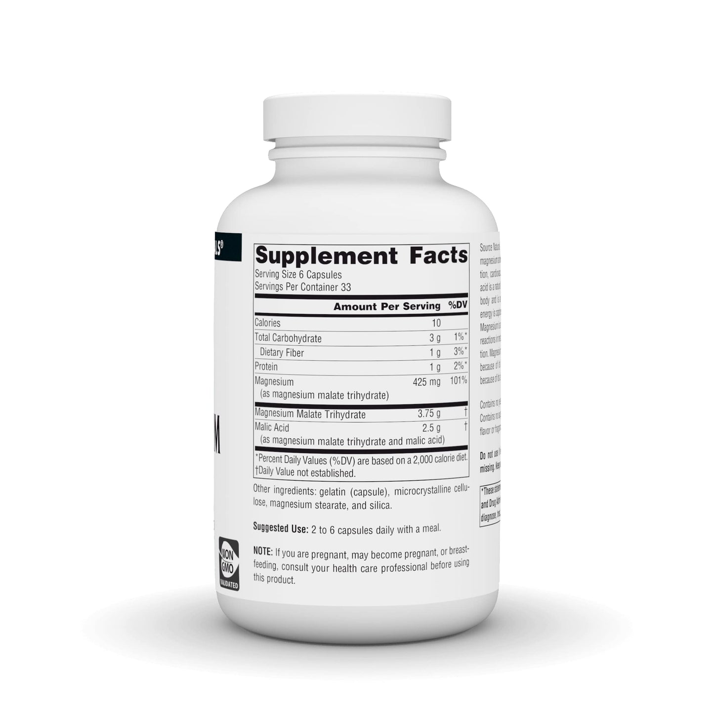 Source Naturals Magnesium Malate, Magnesium Malic Acid Supplement, Non GMO, 3750 MG Source NaturalsBuy Supplements Australia