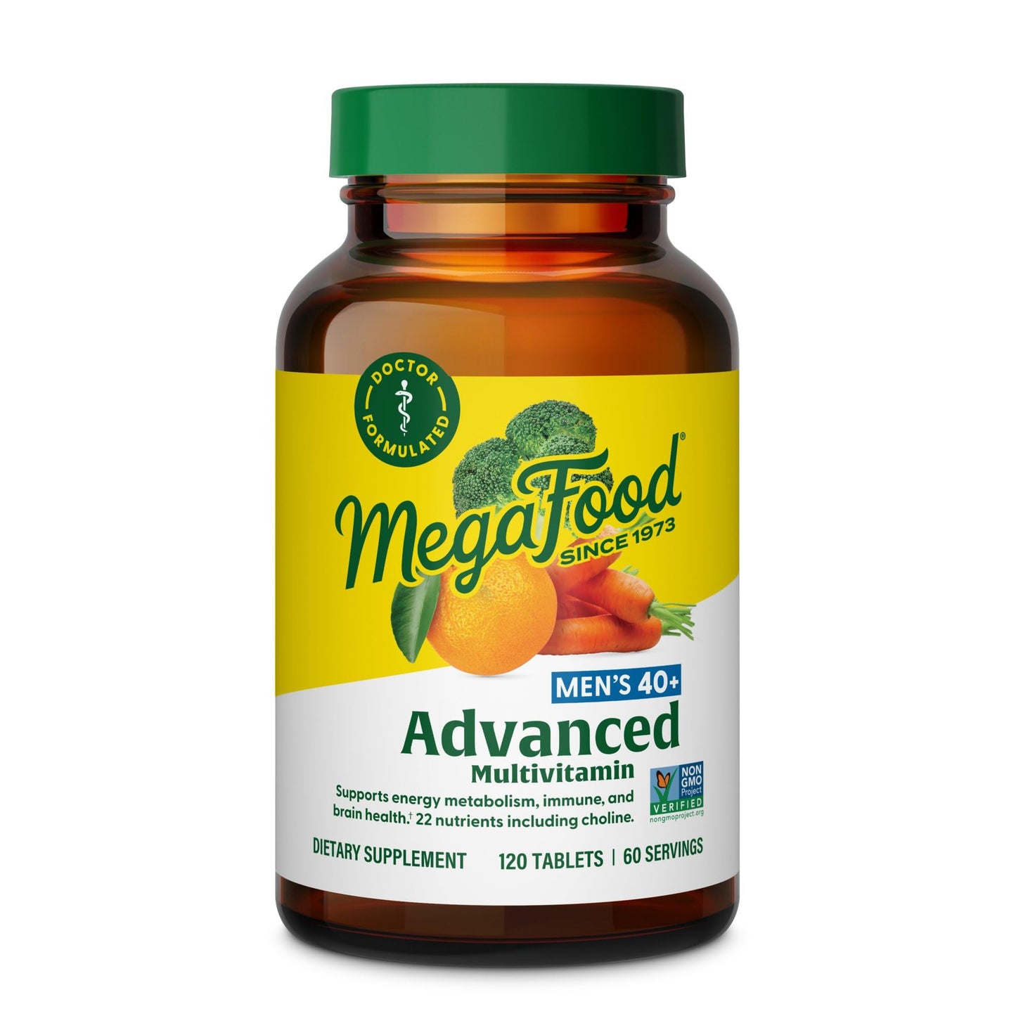MegaFood Men's 40+ Advanced Multivitamin for Men - Dr-Formulated - Choline, Vitamin B, Vitamin C, Vitamin D, Zinc & Real Food MegaFoodBuy Supplements Australia