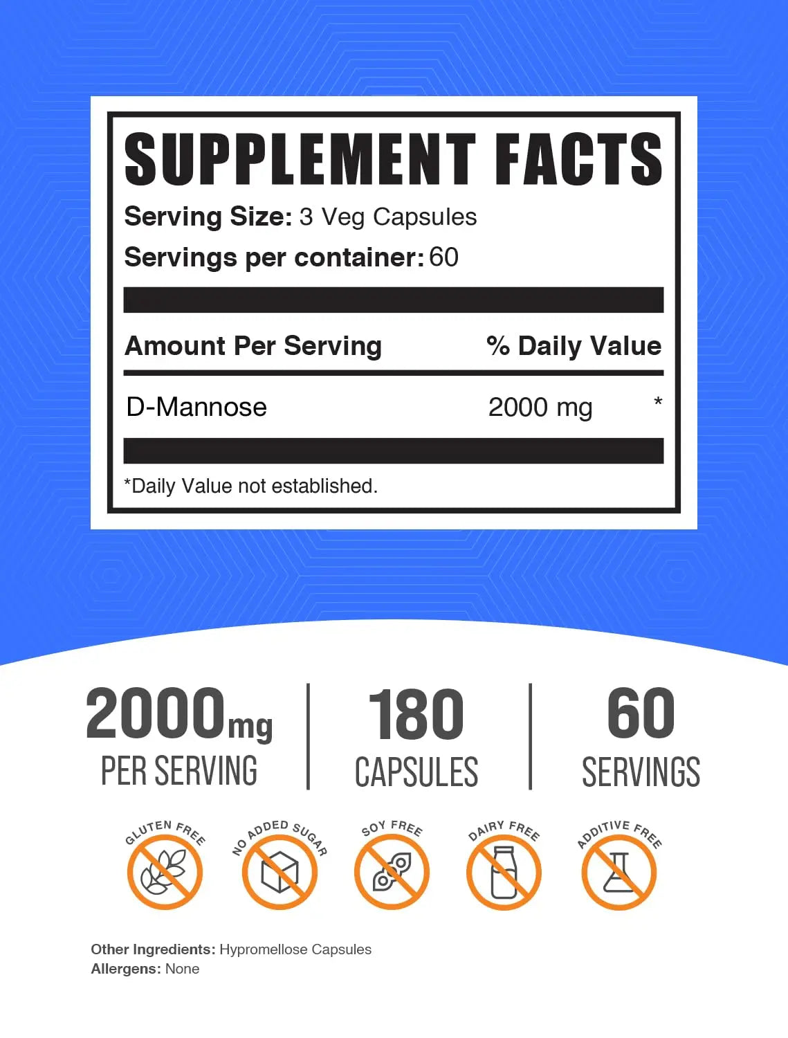 BulkSupplements.com D-Mannose Capsules - D-Mannose Supplement, for Urinary Tract Support - Vegan & Gluten Free, 3 Capsules per Serving (2000mg), 180 Count (Pack of 1) BulkSupplementsBuy Supplements Australia