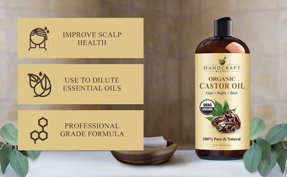 Handcraft Blends Organic Castor Oil for Hair Growth, Eyelashes and Eyebrows - 100% Pure Handcraft BlendsBuy Supplements Australia