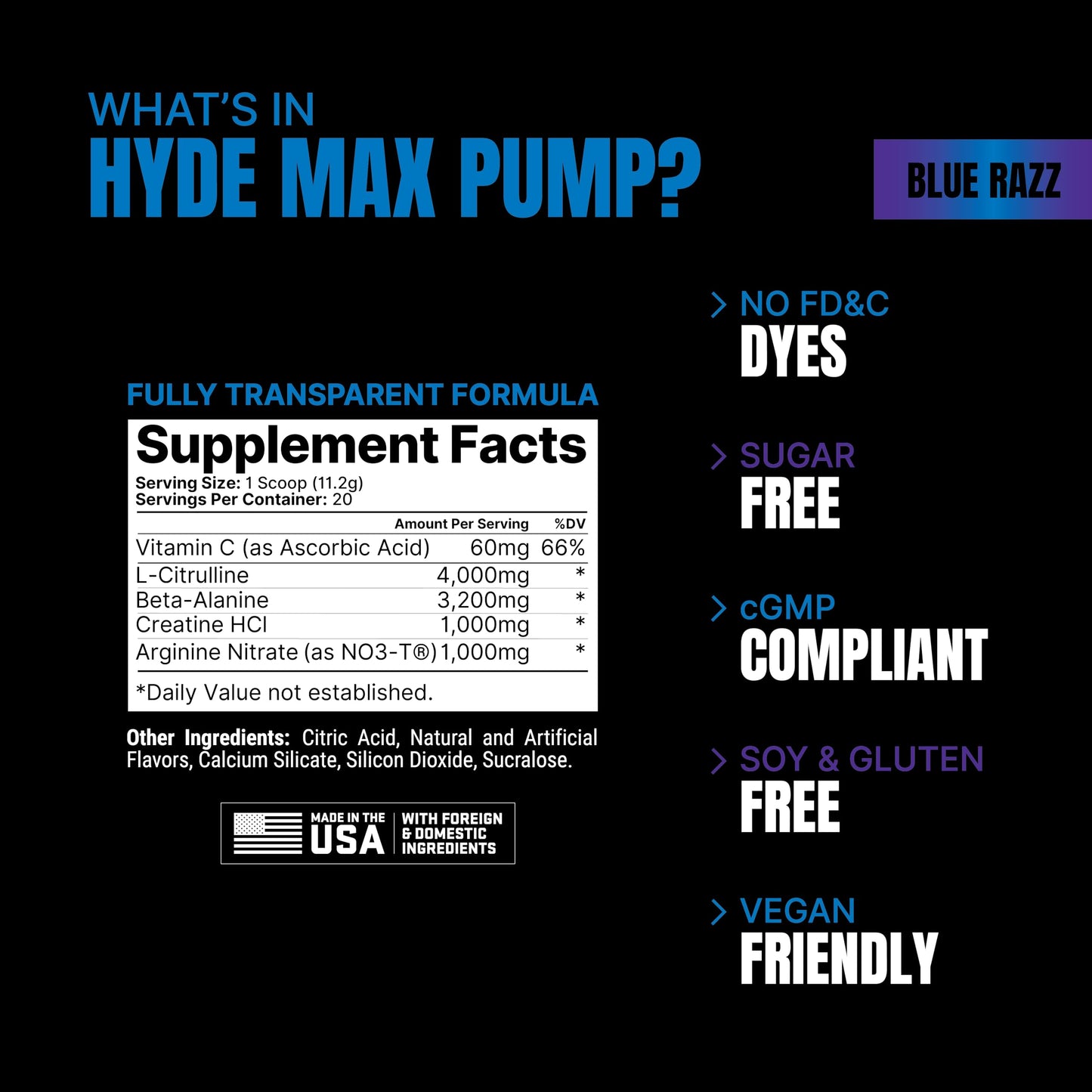 PROSUPPS Hyde Max Pump Pre Workout for Men and Women - Nitric Oxide Supplement PROSUPPSBuy Supplements Australia