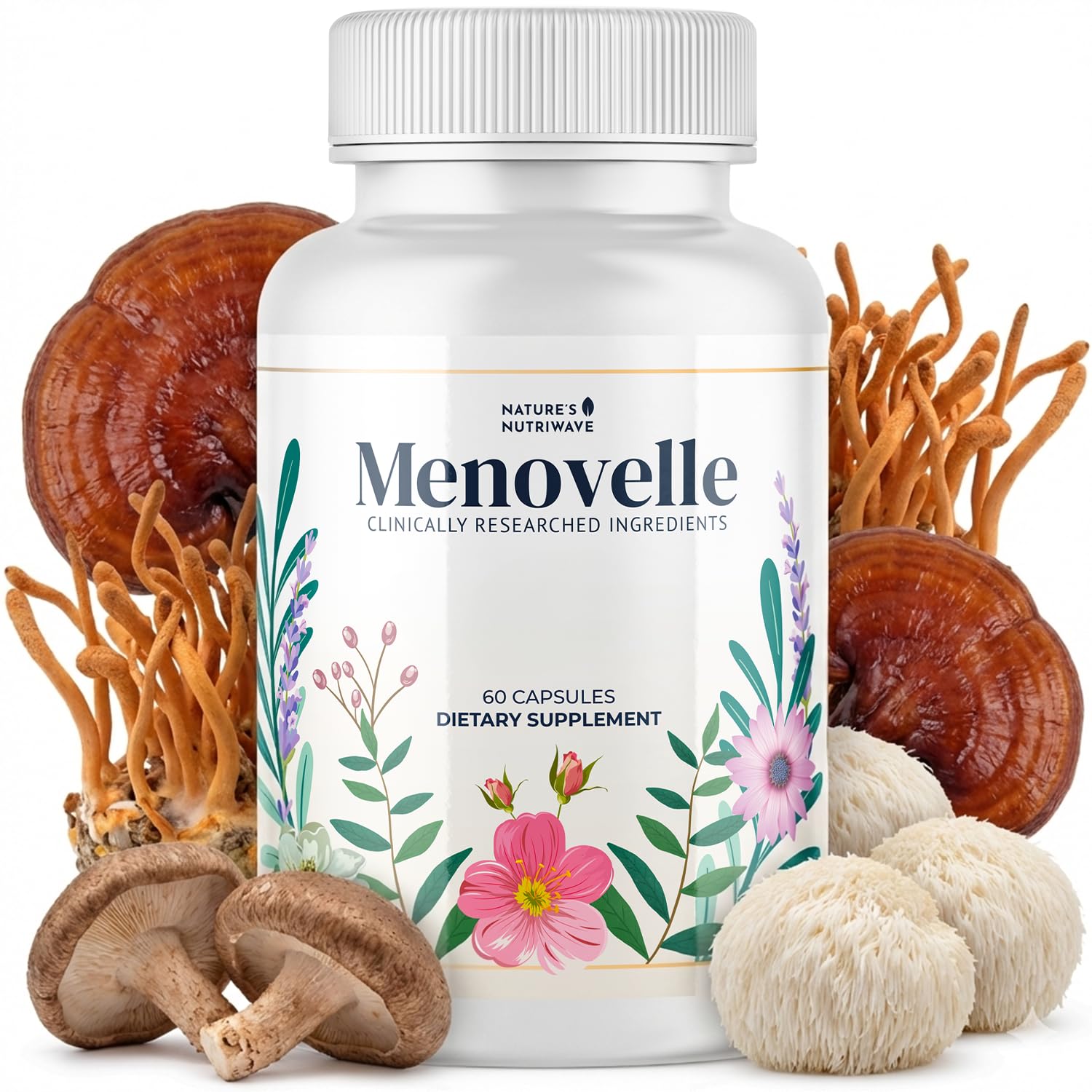 Nature’s NutriWave Menovelle Capsules for Women – Natural Daily Support Formula with Mushrooms and Botanicals – Non-GMO, Easy to Take, Made in the USA, 60 Capsules, 30 Servings, 1 Month Supply Nature’s NutriWaveBuy Supplements Australia