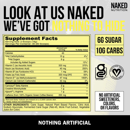 NAKED nutrition Vegan Energizing Bundle: Naked Citrus Energy Super Greens Powder Organic Greens Supplement