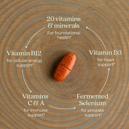 New Chapter Multivitamin for Men 50 Plus + Immune Support - Every Man's One Daily 55+ with Fermented Probiotics + Whole Foods + Astaxanthin New ChapterBuy Supplements Australia