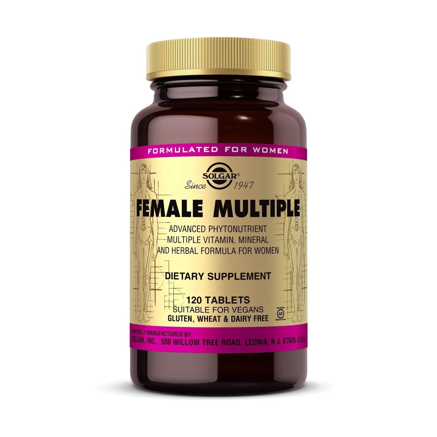 Solgar Female Multiple, 120 Tablets - Multivitamin, Mineral & Herbal Formula for Women - Advanced Phytonutrient SolgarBuy Supplements Australia