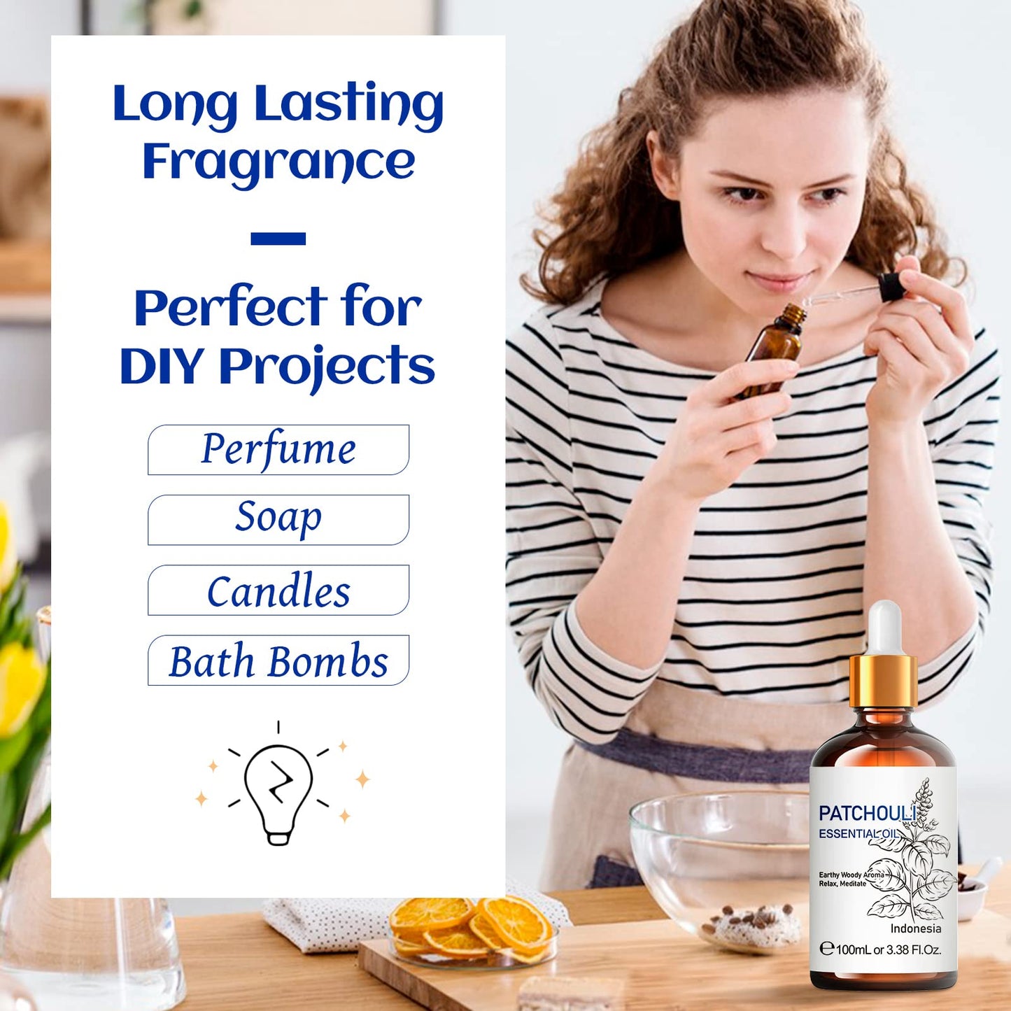 HIQILI Patchouli Essential Oil 100ML, Pure Natural, for Perfume Making, Diffuser and Skin HIQILIBuy Supplements Australia