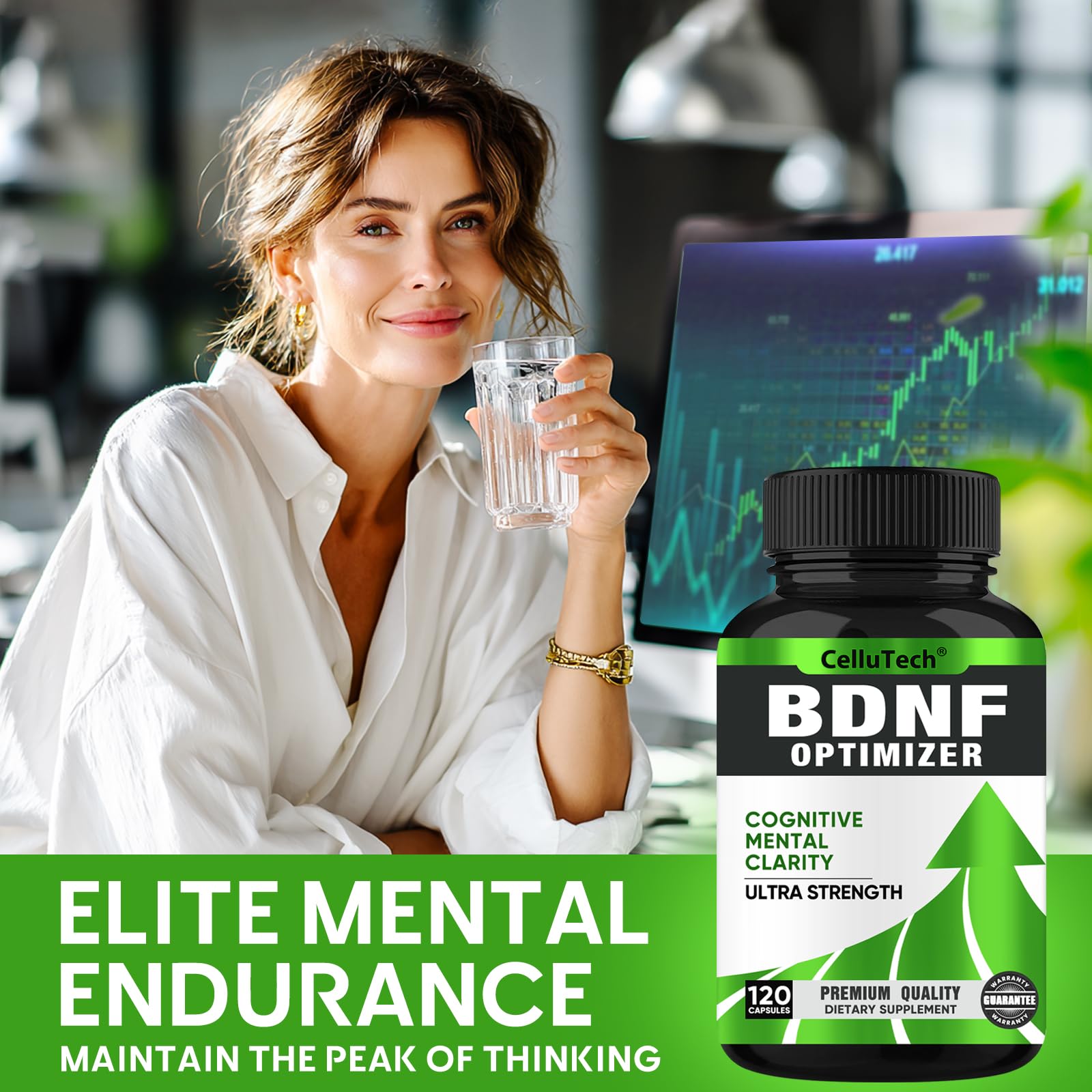 Nootropic Brain Supplement for Memory & Focus Support – Advanced Cognitive Formula for Mental Clarity & Mood Balance with Bacopa Monnieri, Lion's Mane, Alpha GPC & Omega-3 – 120 Capsules CelluTechBuy Supplements Australia