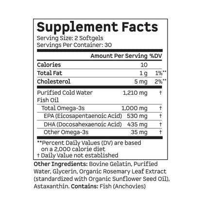 Kion Omega - Omega 3 Fatty Acid Supplements - DHA Supplements - Mini Fish Oil Softgels - Omega 3 DHA EPA Fish Oil Pills - Fish Oil 1,000 mg - 30 Servings KionBuy Supplements Australia
