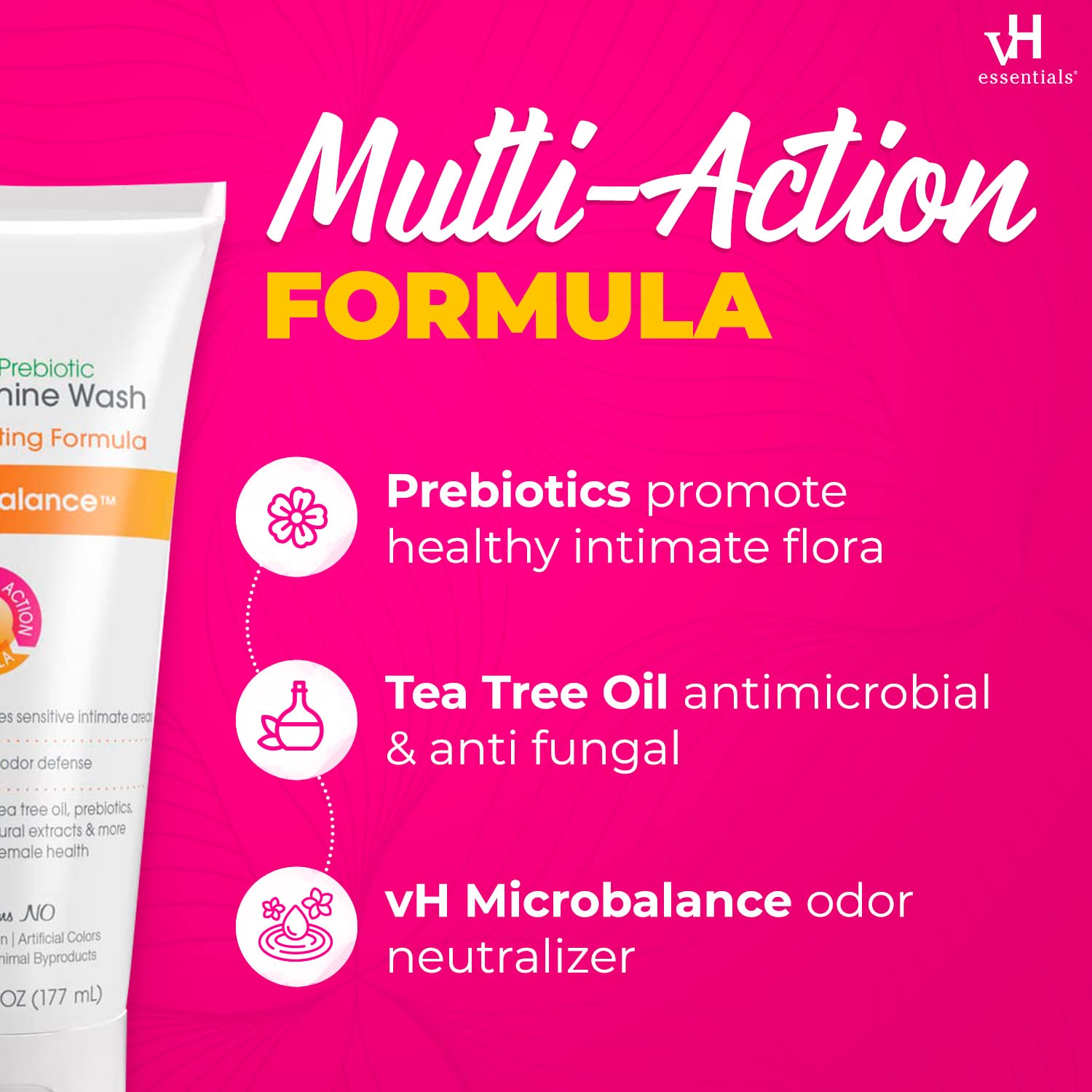 vH essentials, Ph Balanced Daily Feminine Wash, Tea Tree Oil & Prebiotic vH essentialsBuy Supplements Australia
