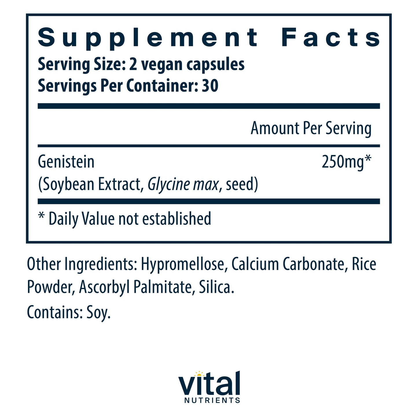 Vital Nutrients Genistein - Easily Absorbed Isoflavones for Bone Health Support* - Vegan Supplement - Gluten and Dairy Free - Non-GMO - 60 Capsules Vital NutrientsBuy Supplements Australia