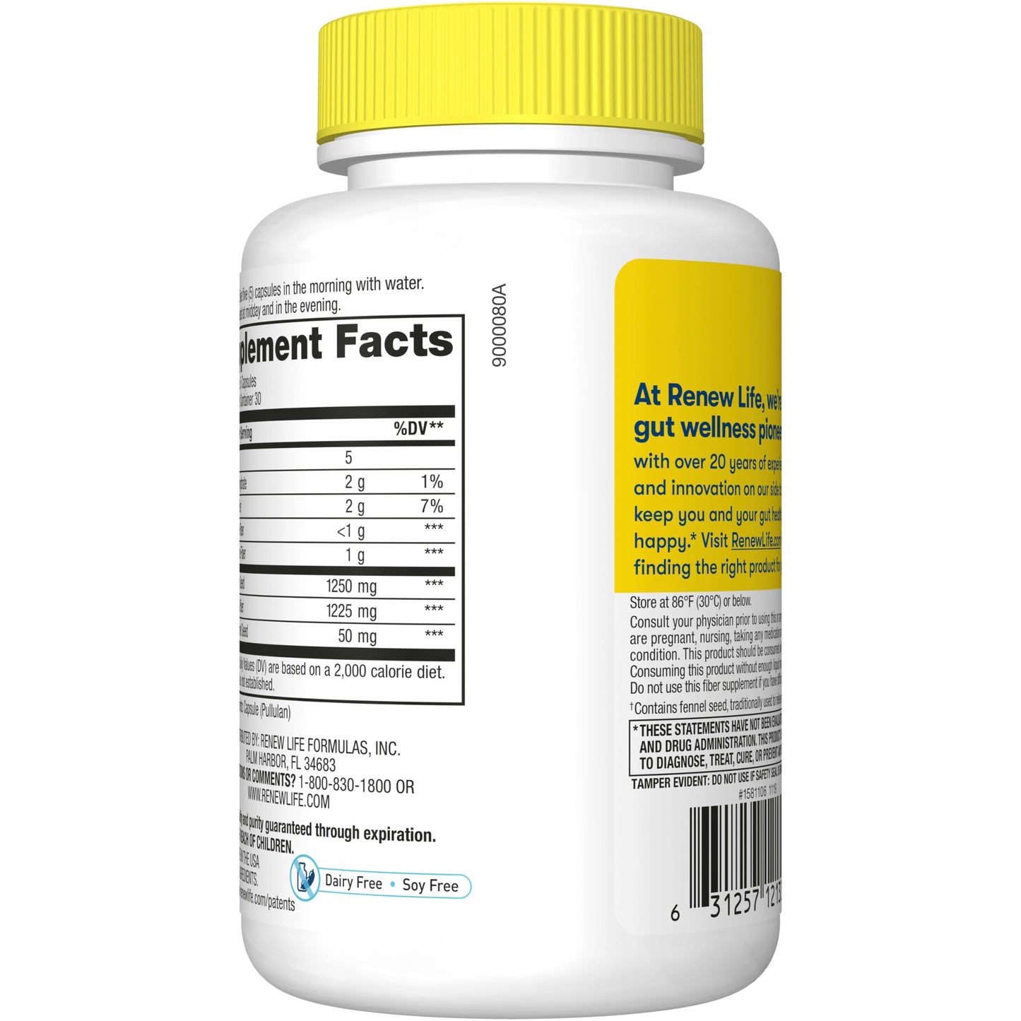 Renew Life Adult Daily Digestive Prebiotic Fiber, 150 Vegetarian Capsules Renew LifeBuy Supplements Australia