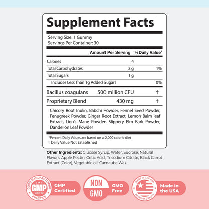 Nature’s NutriWave PrimeBiome Probiotic Gummies – Plant-Based Blend with Inulin, Lion’s Mane, Ginger & More– Non-GMO, No Stimulants,