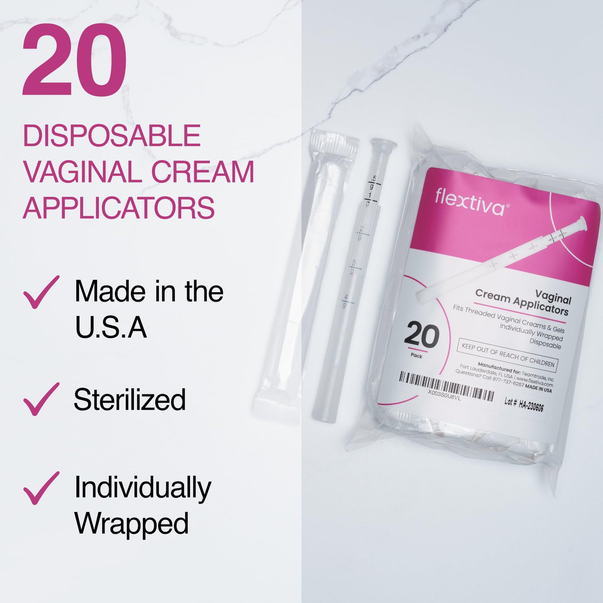 Flextiva Disposable Plastic Vaginal Cream Applicators - Threaded End to Fit OTC Gel or Cream Products FlextivaBuy Supplements Australia