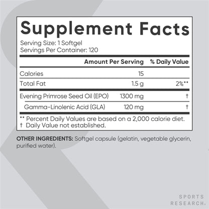 Sports Research Evening Primrose Supplement from Cold Pressed Oil Sports ResearchBuy Supplements Australia