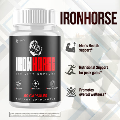 Iron Horse Supplement Pills, Official Iron Horse Pills for Men with All Natural Ingredients, Advanced IronHorse Capsules Designed to Support Health and Wellness with Premium Vitamins (60 Capsules) SyvorBuy Supplements Australia