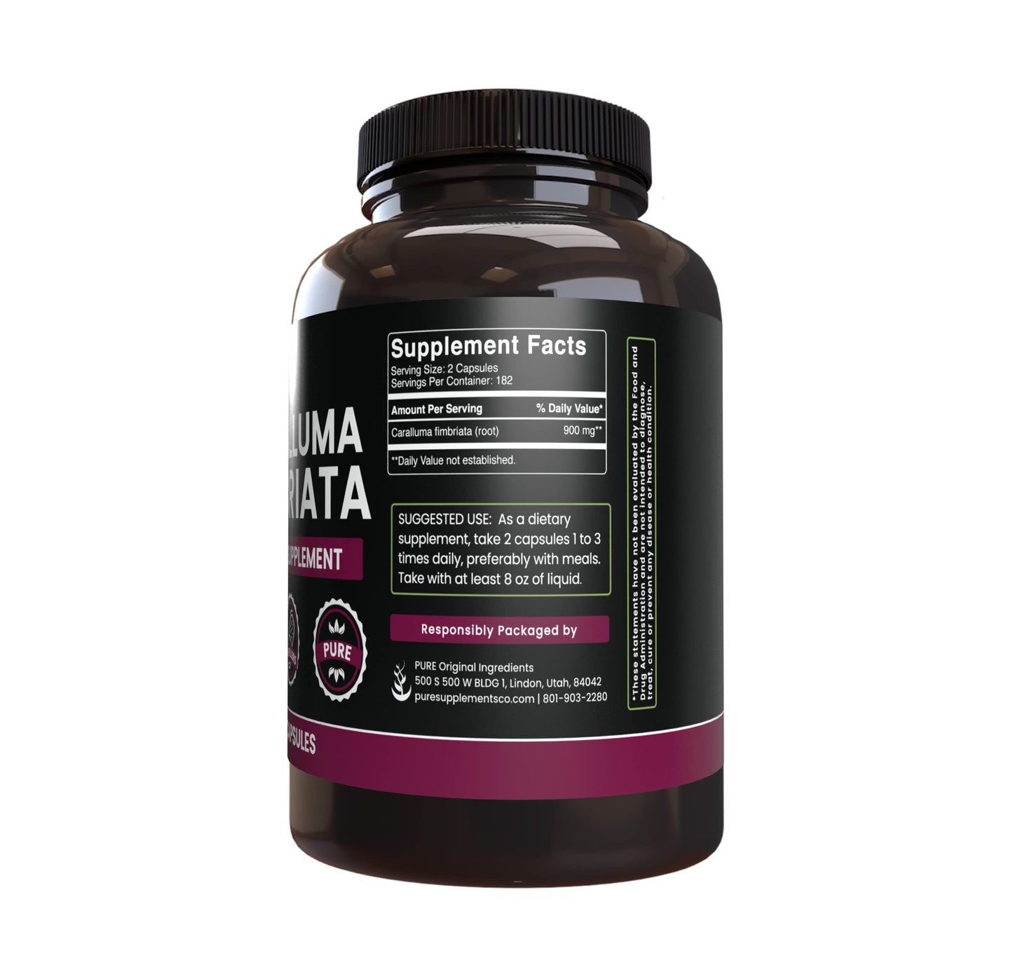 PURE ORIGINAL INGREDIENTS Caralluma Fimbriata (365 Capsules) No Magnesium Or Rice PURE ORIGINAL INGREDIENTSBuy Supplements Australia