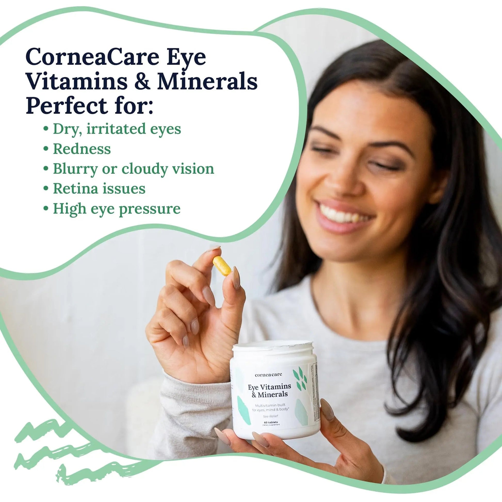 CorneaCare Vitamins and Minerals | Multivitamin for Vision & Health | Dry Eye Supplements | 60 Tablets CorneaCare
