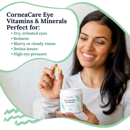 CorneaCare Vitamins and Minerals | Multivitamin for Vision & Health | Dry Eye Supplements | 60 Tablets CorneaCare