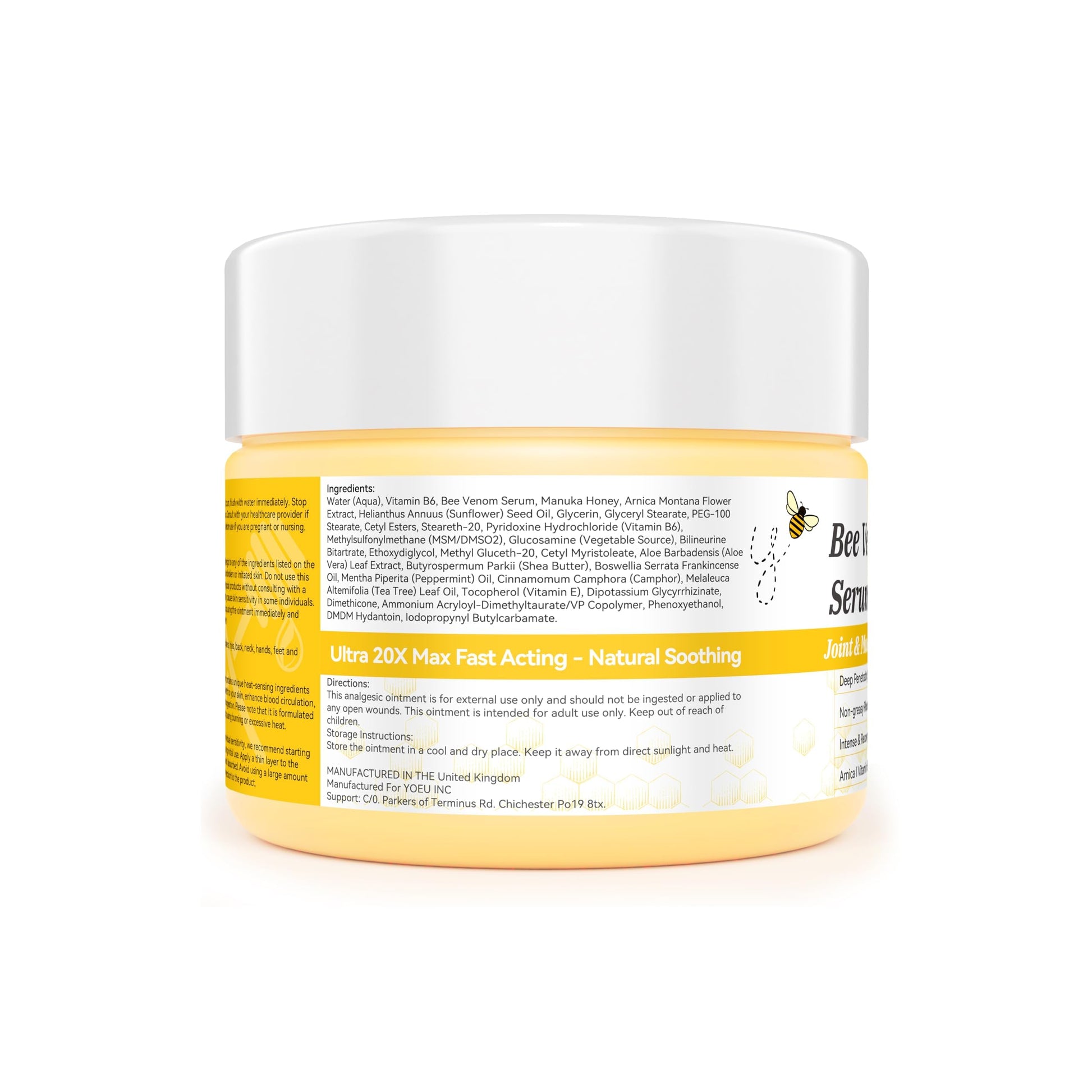 EOIK Bee Venom Muscle Bone Cream, Fast Acting, Relief for Back, Neck, Hand, Feet, Knee, Muscle, Shoulder, Topical, Wrist, Elbow, Hip, Nerve, Plantar, Ankle, Foot Discomfort, Vitamin B6 EOIKBuy Supplements Australia