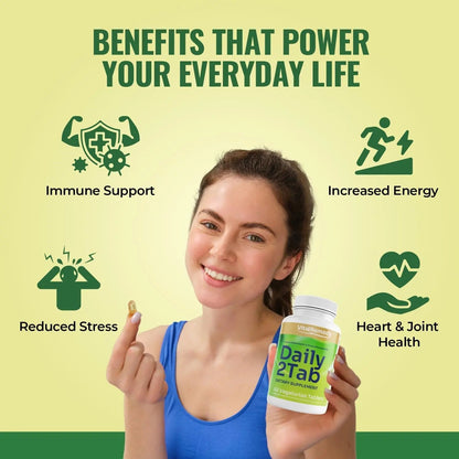 VitalRemedyMD Daily2Tab - All You Need Multivitamin Plus Multimineral Formula. 26 Essential Nutrients for Women and Men, 60 Tablets VitalRemedyMDBuy Supplements Australia