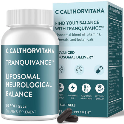 C Calthorvitana Migraine Relief Supplement – Liposomal Riboflavin, Vitamin B2 B6 & B12, Magnesium, CoQ10, L-Theanine, PA-Free Butterbur & Feverfew – Natural Head & Nerve – 60 Softgels C CalthorvitanaBuy Supplements Australia
