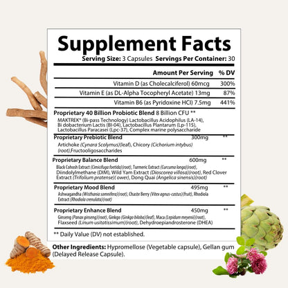 Besti Supplements Daily Perimenopause Support – Probiotic & Prebiotic Blend – Supports Overall Well-Being – 90 Capsules BestiBuy Supplements Australia