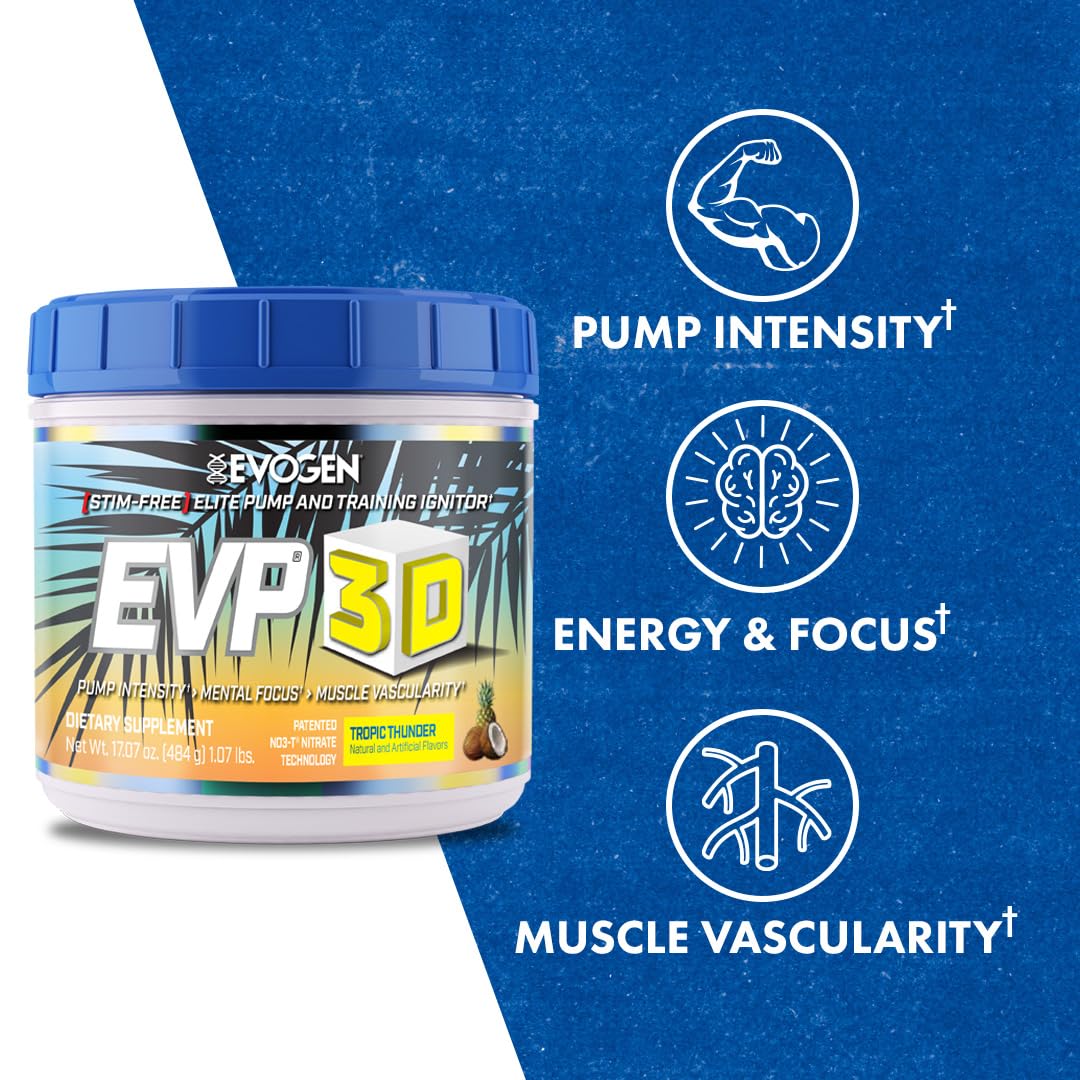 Evogen EVP-3D | Extreme Pre-Workout Pump Ignitor, Arginine Nitrate, Citrulline, Beta EvogenBuy Supplements Australia